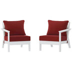 Canapé deux places blanc Polytrends Birchwood All Weather HDPE pour terrasse extérieure (2 pièces)