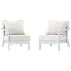 Canapé deux places blanc Polytrends Birchwood All Weather HDPE pour terrasse extérieure (2 pièces)