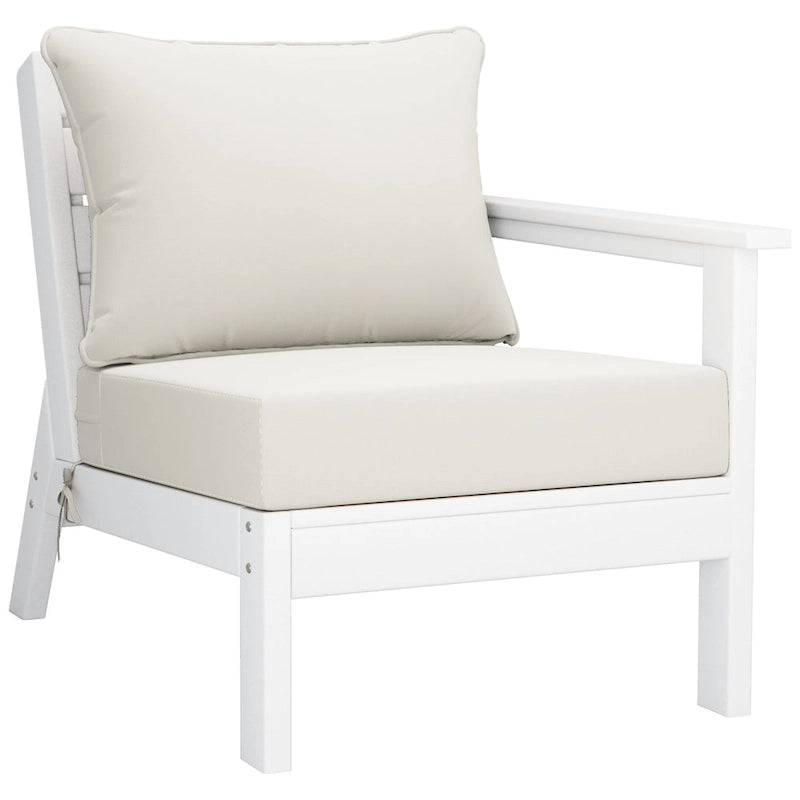 Canapé deux places blanc Polytrends Birchwood All Weather HDPE pour terrasse extérieure (2 pièces)