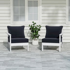 Canapé deux places blanc Polytrends Birchwood All Weather HDPE pour terrasse extérieure (2 pièces)