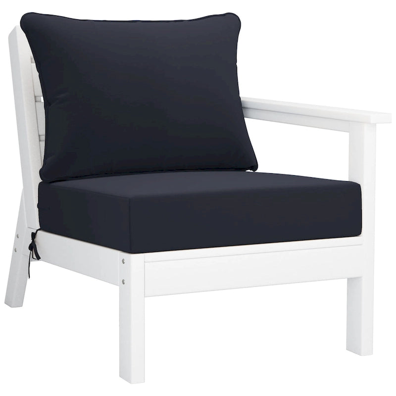 Canapé deux places blanc Polytrends Birchwood All Weather HDPE pour terrasse extérieure (2 pièces)