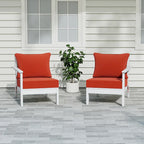 Canapé deux places blanc Polytrends Birchwood All Weather HDPE pour terrasse extérieure (2 pièces)