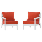 Canapé deux places blanc Polytrends Birchwood All Weather HDPE pour terrasse extérieure (2 pièces)