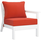 Canapé deux places blanc Polytrends Birchwood All Weather HDPE pour terrasse extérieure (2 pièces)