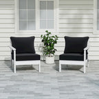 Canapé deux places blanc Polytrends Birchwood All Weather HDPE pour terrasse extérieure (2 pièces)