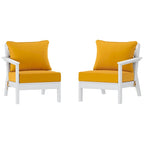 Canapé deux places blanc Polytrends Birchwood All Weather HDPE pour terrasse extérieure (2 pièces)