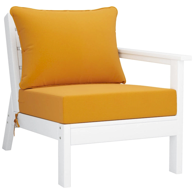 Canapé deux places blanc Polytrends Birchwood All Weather HDPE pour terrasse extérieure (2 pièces)