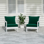 Canapé deux places blanc Polytrends Birchwood All Weather HDPE pour terrasse extérieure (2 pièces)