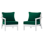 Canapé deux places blanc Polytrends Birchwood All Weather HDPE pour terrasse extérieure (2 pièces)