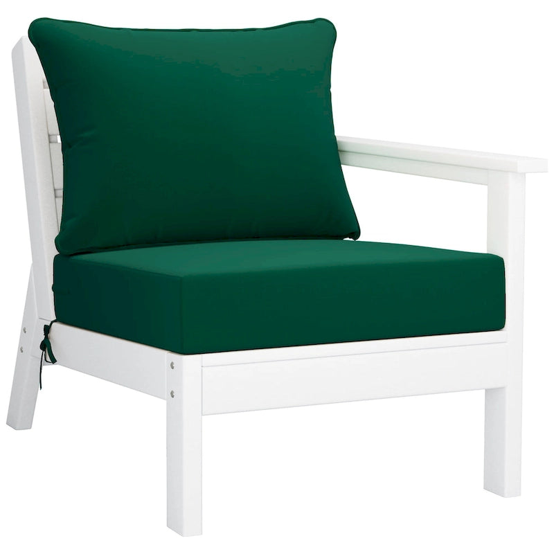 Canapé deux places blanc Polytrends Birchwood All Weather HDPE pour terrasse extérieure (2 pièces)