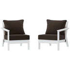 Canapé deux places blanc Polytrends Birchwood All Weather HDPE pour terrasse extérieure (2 pièces)