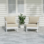 Canapé deux places blanc Polytrends Birchwood All Weather HDPE pour terrasse extérieure (2 pièces)