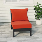Fauteuil de jardin profond sans accoudoirs, noir, en polyéthylène haute densité (PEHD), avec coussins, Polytrends Birchwood (1 pièce)