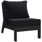 Fauteuil de jardin profond sans accoudoirs, noir, en polyéthylène haute densité (PEHD), avec coussins, Polytrends Birchwood (1 pièce)