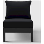 Fauteuil de jardin profond sans accoudoirs, noir, en polyéthylène haute densité (PEHD), avec coussins, Polytrends Birchwood (1 pièce)