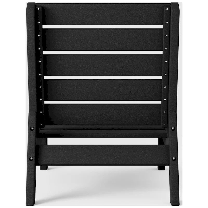 Fauteuil de jardin profond sans accoudoirs, noir, en polyéthylène haute densité (PEHD), avec coussins, Polytrends Birchwood (1 pièce)
