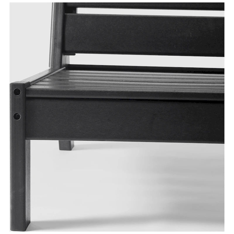 Fauteuil de jardin profond sans accoudoirs, noir, en polyéthylène haute densité (PEHD), avec coussins, Polytrends Birchwood (1 pièce)