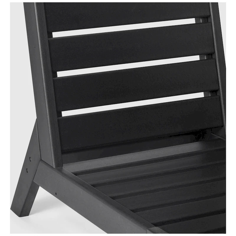 Fauteuil de jardin profond sans accoudoirs, noir, en polyéthylène haute densité (PEHD), avec coussins, Polytrends Birchwood (1 pièce)