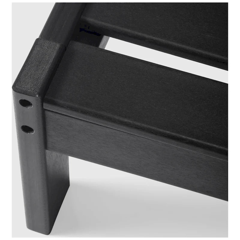 Fauteuil de jardin profond sans accoudoirs, noir, en polyéthylène haute densité (PEHD), avec coussins, Polytrends Birchwood (1 pièce)