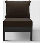 Fauteuil de jardin profond sans accoudoirs, noir, en polyéthylène haute densité (PEHD), avec coussins, Polytrends Birchwood (1 pièce)