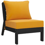 Fauteuil de jardin profond sans accoudoirs, noir, en polyéthylène haute densité (PEHD), avec coussins, Polytrends Birchwood (1 pièce)