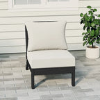 Fauteuil de jardin profond sans accoudoirs, noir, en polyéthylène haute densité (PEHD), avec coussins, Polytrends Birchwood (1 pièce)