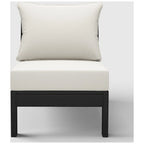 Fauteuil de jardin profond sans accoudoirs, noir, en polyéthylène haute densité (PEHD), avec coussins, Polytrends Birchwood (1 pièce)