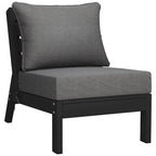 Fauteuil de jardin profond sans accoudoirs, noir, en polyéthylène haute densité (PEHD), avec coussins, Polytrends Birchwood (1 pièce)