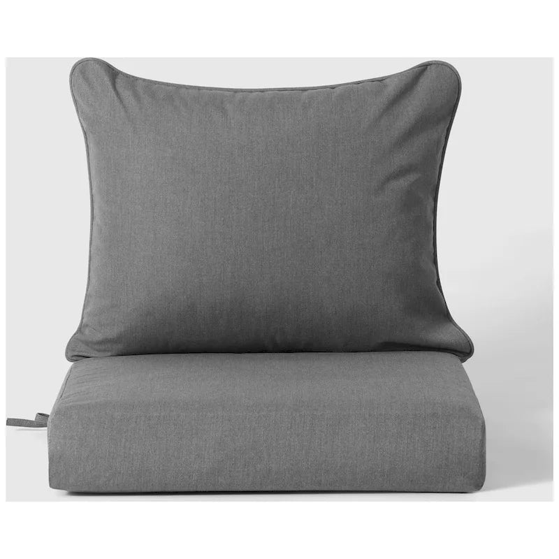 Fauteuil de jardin profond sans accoudoirs, noir, en polyéthylène haute densité (PEHD), avec coussins, Polytrends Birchwood (1 pièce)
