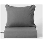 Fauteuil de jardin profond sans accoudoirs, noir, en polyéthylène haute densité (PEHD), avec coussins, Polytrends Birchwood (1 pièce)