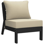 Fauteuil de jardin profond sans accoudoirs, noir, en polyéthylène haute densité (PEHD), avec coussins, Polytrends Birchwood (1 pièce)