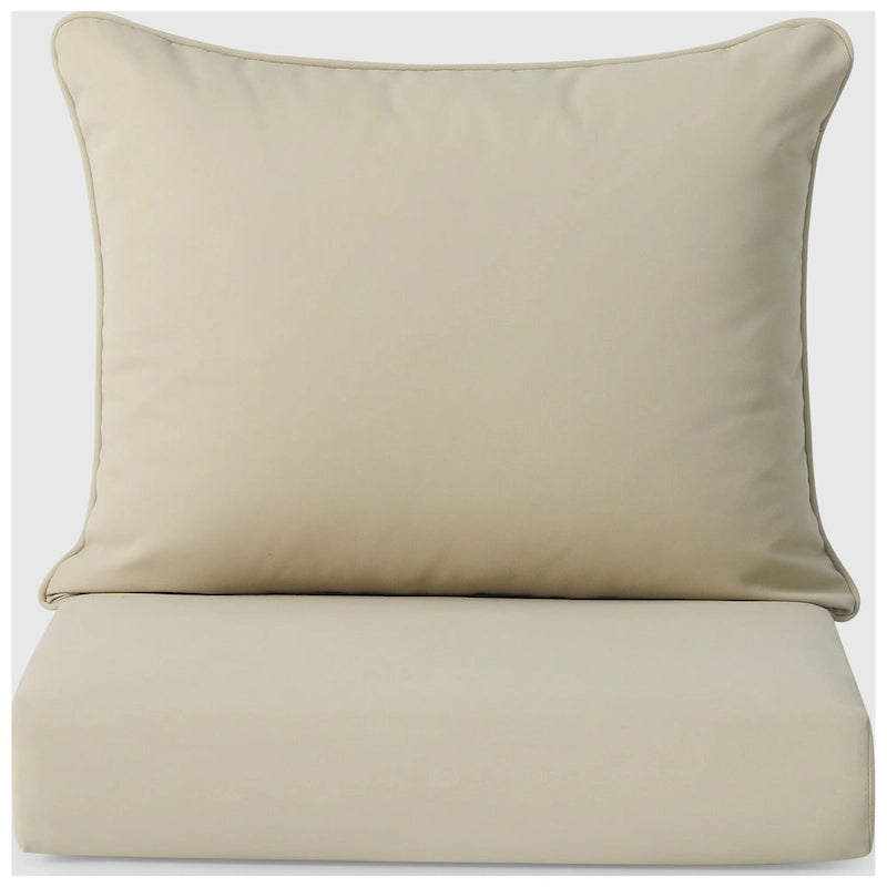 Fauteuil de jardin profond sans accoudoirs, noir, en polyéthylène haute densité (PEHD), avec coussins, Polytrends Birchwood (1 pièce)