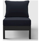 Fauteuil de jardin profond sans accoudoirs, noir, en polyéthylène haute densité (PEHD), avec coussins, Polytrends Birchwood (1 pièce)