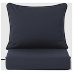 Fauteuil de jardin profond sans accoudoirs, noir, en polyéthylène haute densité (PEHD), avec coussins, Polytrends Birchwood (1 pièce)