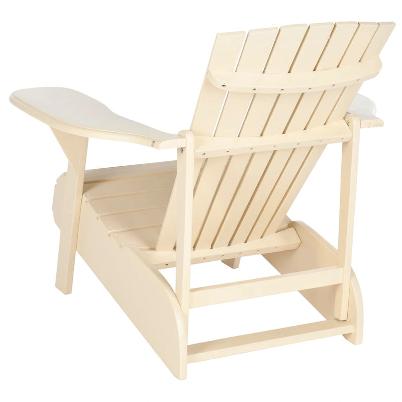 Chaise Adirondack Mopani beige en bois d'acacia SAFAVIEH Outdoor Living - 86 cm (L) x 94 cm (P) x 84 cm (H)