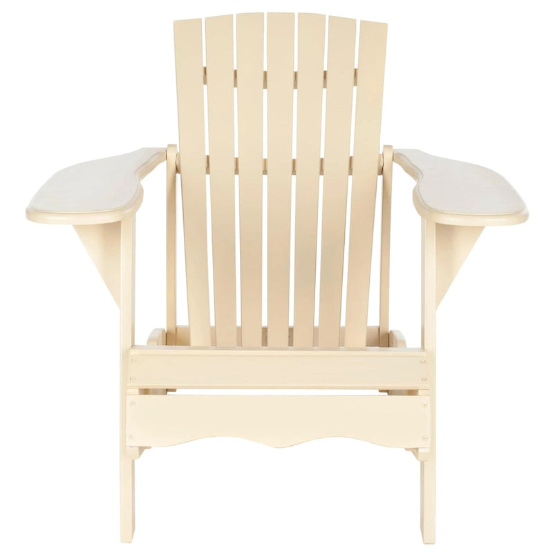 Chaise Adirondack Mopani beige en bois d'acacia SAFAVIEH Outdoor Living - 86 cm (L) x 94 cm (P) x 84 cm (H)