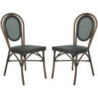 Chaises d'appoint SAFAVIEH Rural en tissu tressé, noires, pour intérieur/extérieur (lot de 2) - 43 cm (L) x 56 cm (P) x 91 cm (H)