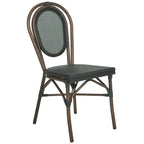 Chaises d'appoint SAFAVIEH Rural en tissu tressé, noires, pour intérieur/extérieur (lot de 2) - 43 cm (L) x 56 cm (P) x 91 cm (H)