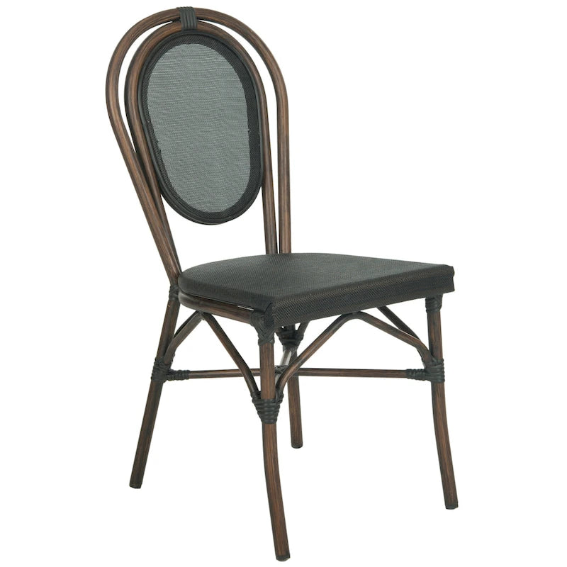 Chaises d'appoint SAFAVIEH Rural en tissu tressé, noires, pour intérieur/extérieur (lot de 2) - 43 cm (L) x 56 cm (P) x 91 cm (H)