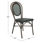 Chaises d'appoint SAFAVIEH Rural en tissu tressé, noires, pour intérieur/extérieur (lot de 2) - 43 cm (L) x 56 cm (P) x 91 cm (H)