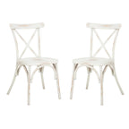 Chaise d'extérieur Elia de SAFAVIEH - Blanche (Lot de 2) - 48 cm (L) x 43 cm (P) x 86 cm (H)