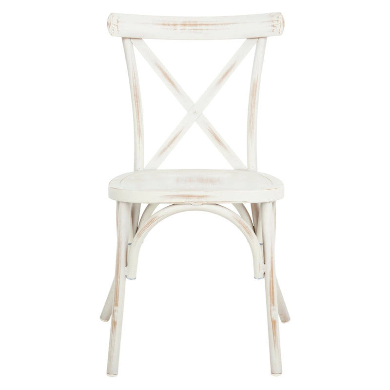 Chaise d'extérieur Elia de SAFAVIEH - Blanche (Lot de 2) - 48 cm (L) x 43 cm (P) x 86 cm (H)