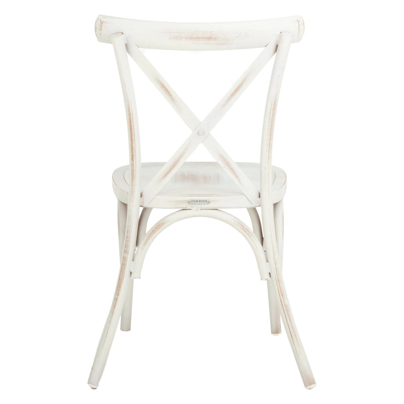 Chaise d'extérieur Elia de SAFAVIEH - Blanche (Lot de 2) - 48 cm (L) x 43 cm (P) x 86 cm (H)