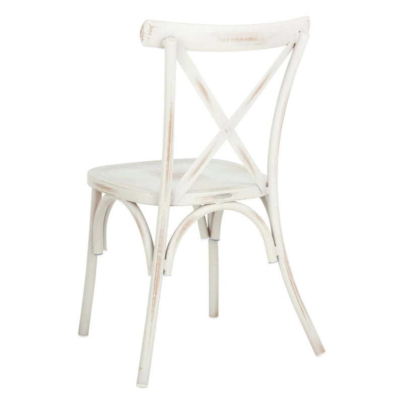 Chaise d'extérieur Elia de SAFAVIEH - Blanche (Lot de 2) - 48 cm (L) x 43 cm (P) x 86 cm (H)