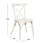 Chaise d'extérieur Elia de SAFAVIEH - Blanche (Lot de 2) - 48 cm (L) x 43 cm (P) x 86 cm (H)