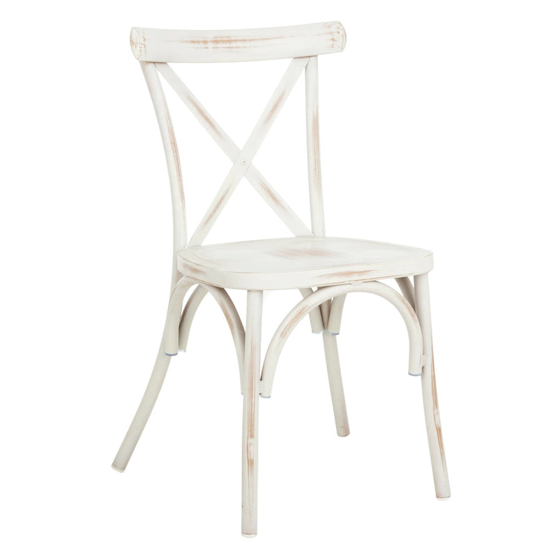 Chaise d'extérieur Elia de SAFAVIEH - Blanche (Lot de 2) - 48 cm (L) x 43 cm (P) x 86 cm (H)
