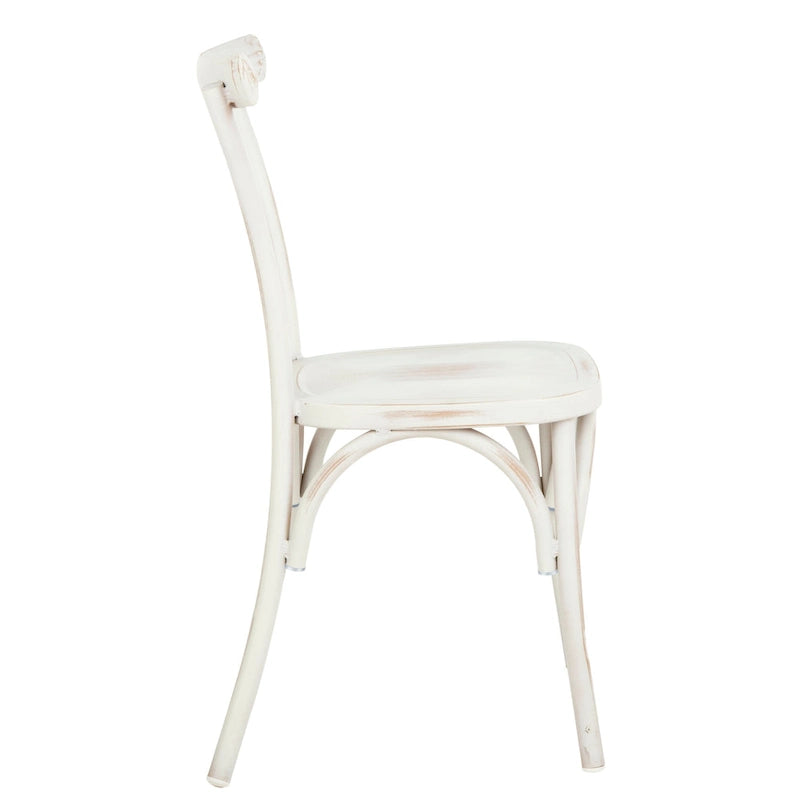 Chaise d'extérieur Elia de SAFAVIEH - Blanche (Lot de 2) - 48 cm (L) x 43 cm (P) x 86 cm (H)