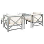 Ensemble de canapé d'angle 5 pièces Ronson de SAFAVIEH Outdoor Living - Gris cendré/Beige - 68,6 cm (L) x 68,6 cm (P) x 68,6 cm (H)