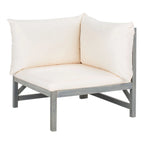 Ensemble de canapé d'angle 5 pièces Ronson de SAFAVIEH Outdoor Living - Gris cendré/Beige - 68,6 cm (L) x 68,6 cm (P) x 68,6 cm (H)
