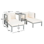 Ensemble de canapé d'angle 5 pièces Ronson de SAFAVIEH Outdoor Living - Gris cendré/Beige - 68,6 cm (L) x 68,6 cm (P) x 68,6 cm (H)